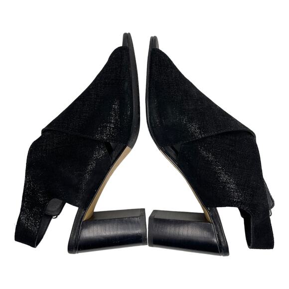 Donald J. Pliner Sandals Peep Toe Suede Black 6.5 - Picture 10 of 13